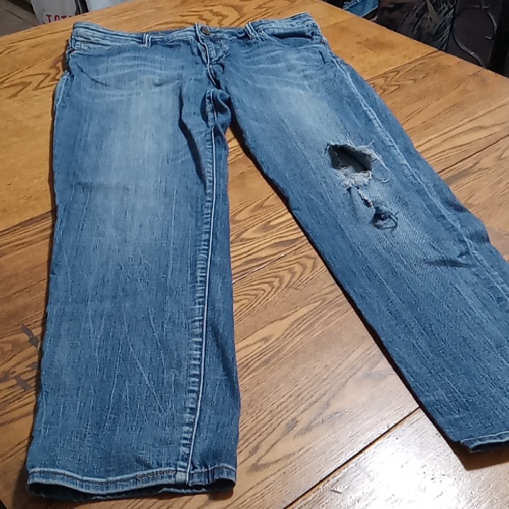 KUT FROM THE KLOTH Jeans Womens 14 BLUE Preowned Distressed Used